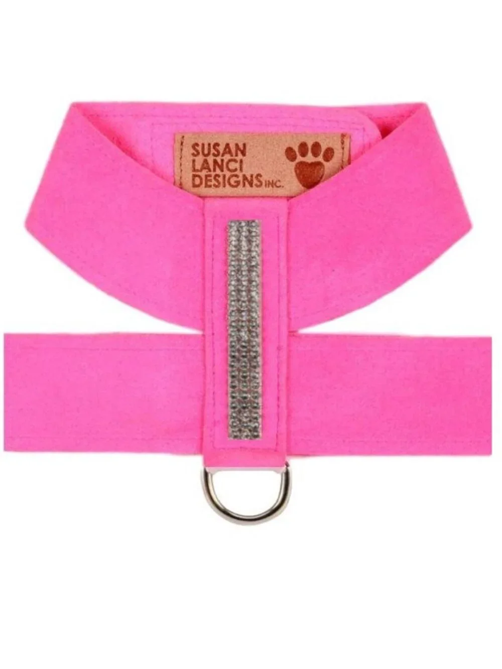 Size S Pink Sapphire Giltmore 3 Row Swarovski Crystal Ultrasuede Harness